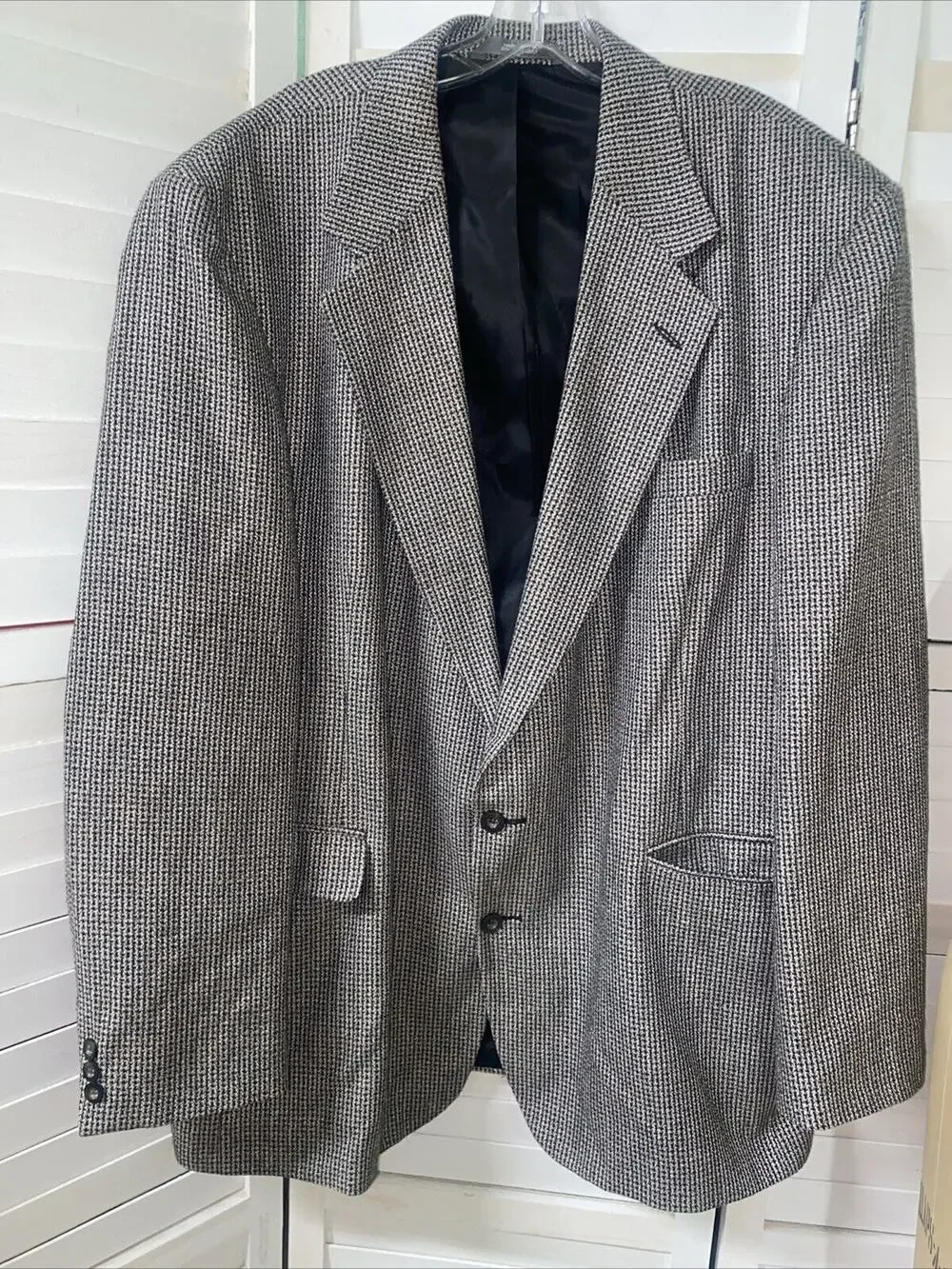Vintage Haggar Men’s Houndstooth Sport Coat Blazer Lined USA Made X-Large